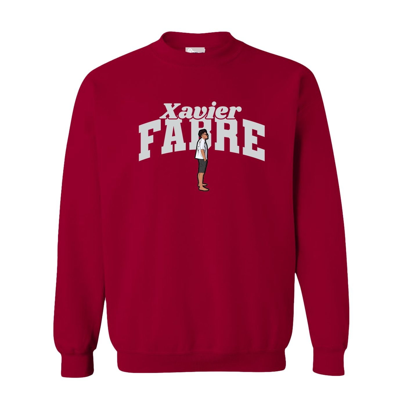 Fleece Crew — Signature Arch in Cardinal