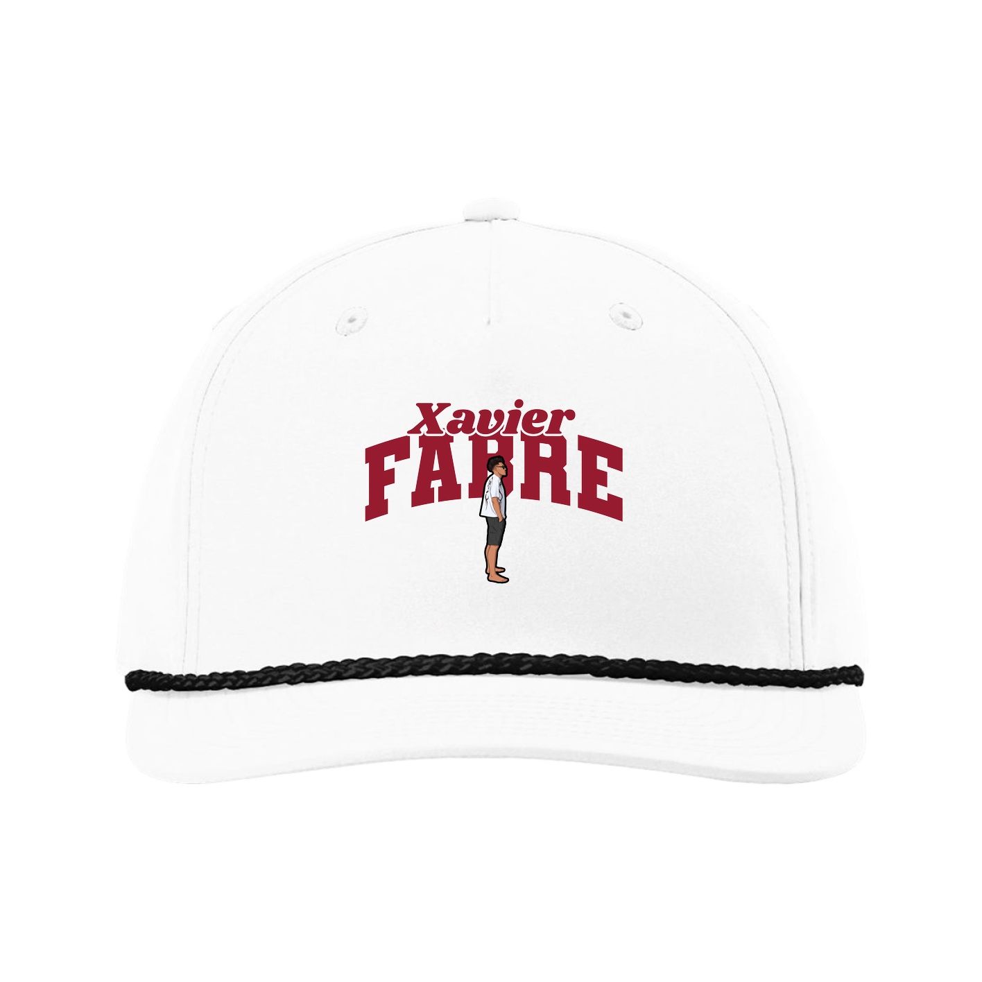 Five-Panel Classic Rope Cap — Signature Arch in White