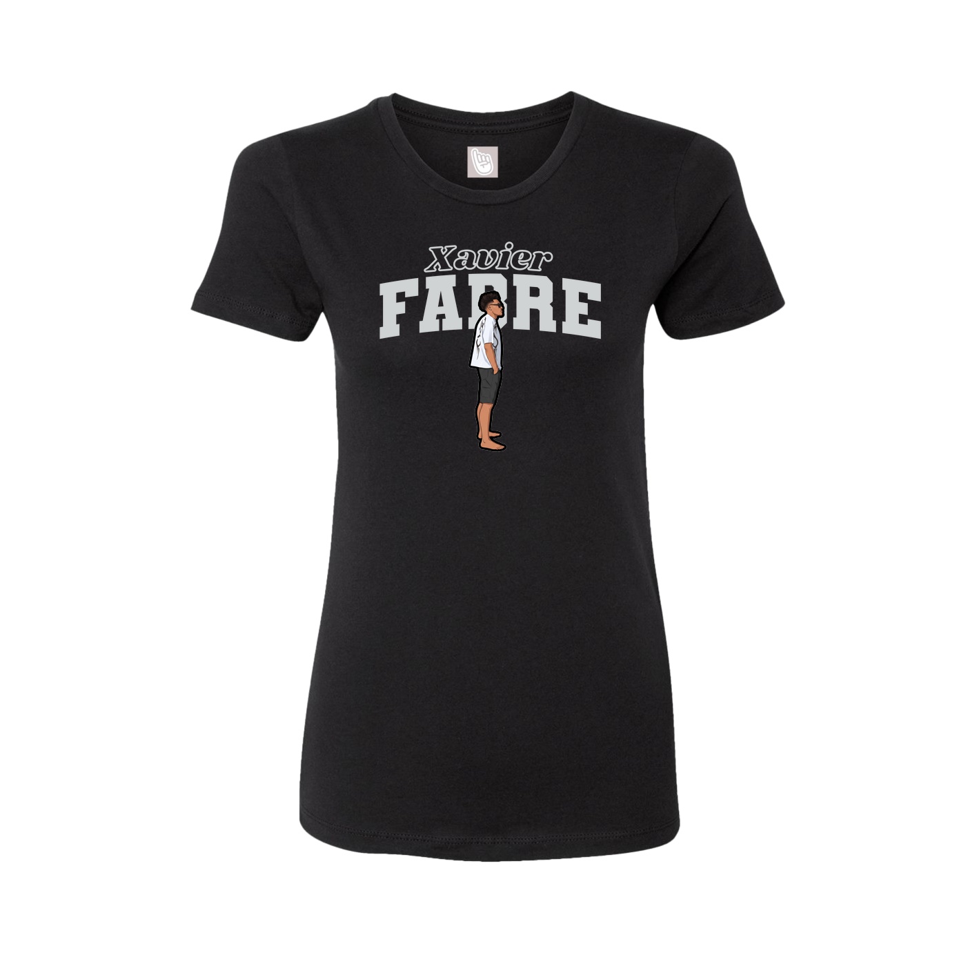 Fitted Women's Tee — Name Arch in Black