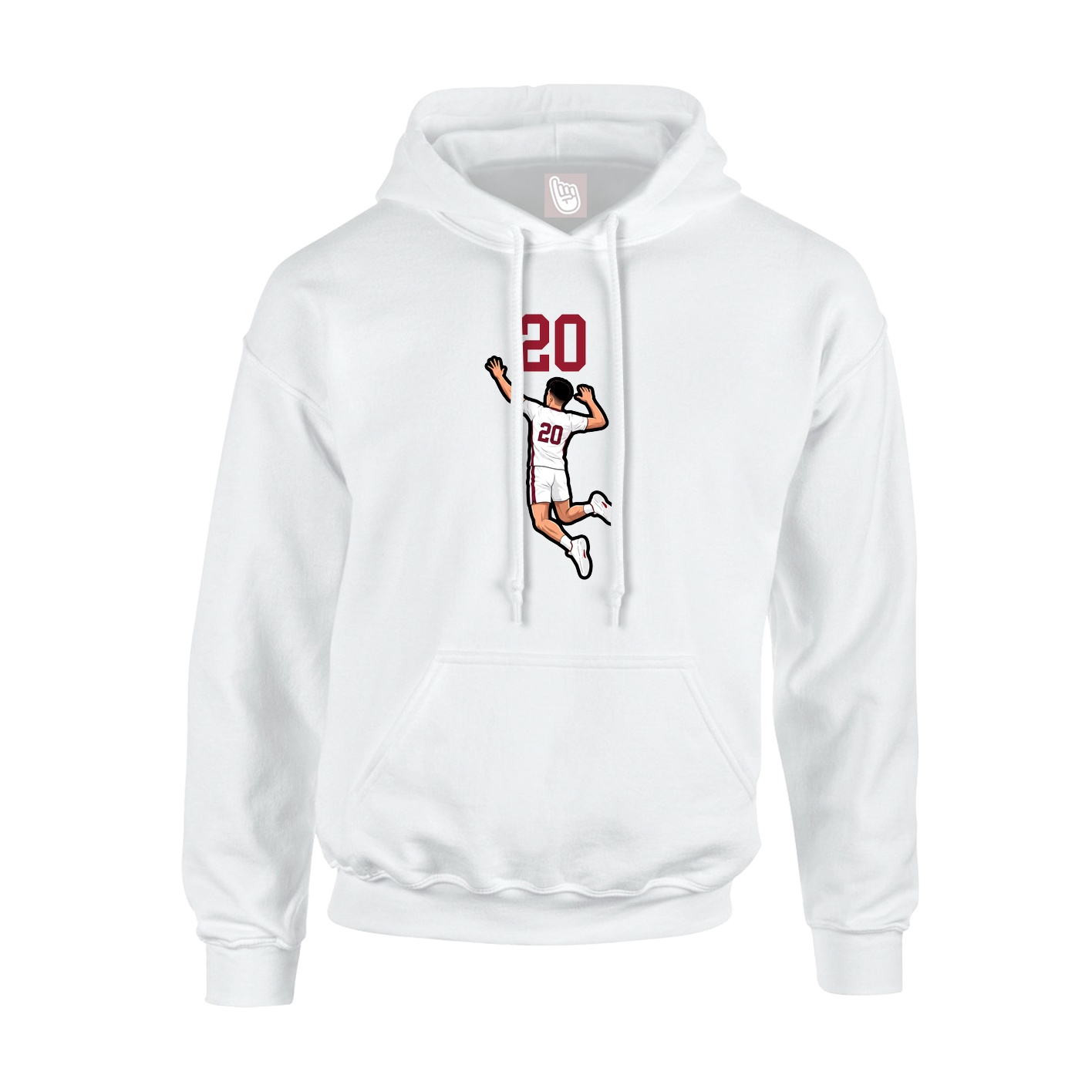 Youth Hoodie — Number Top in White