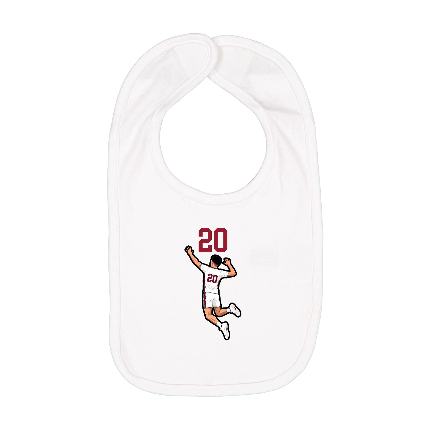 Infant Bib — Number Top in White