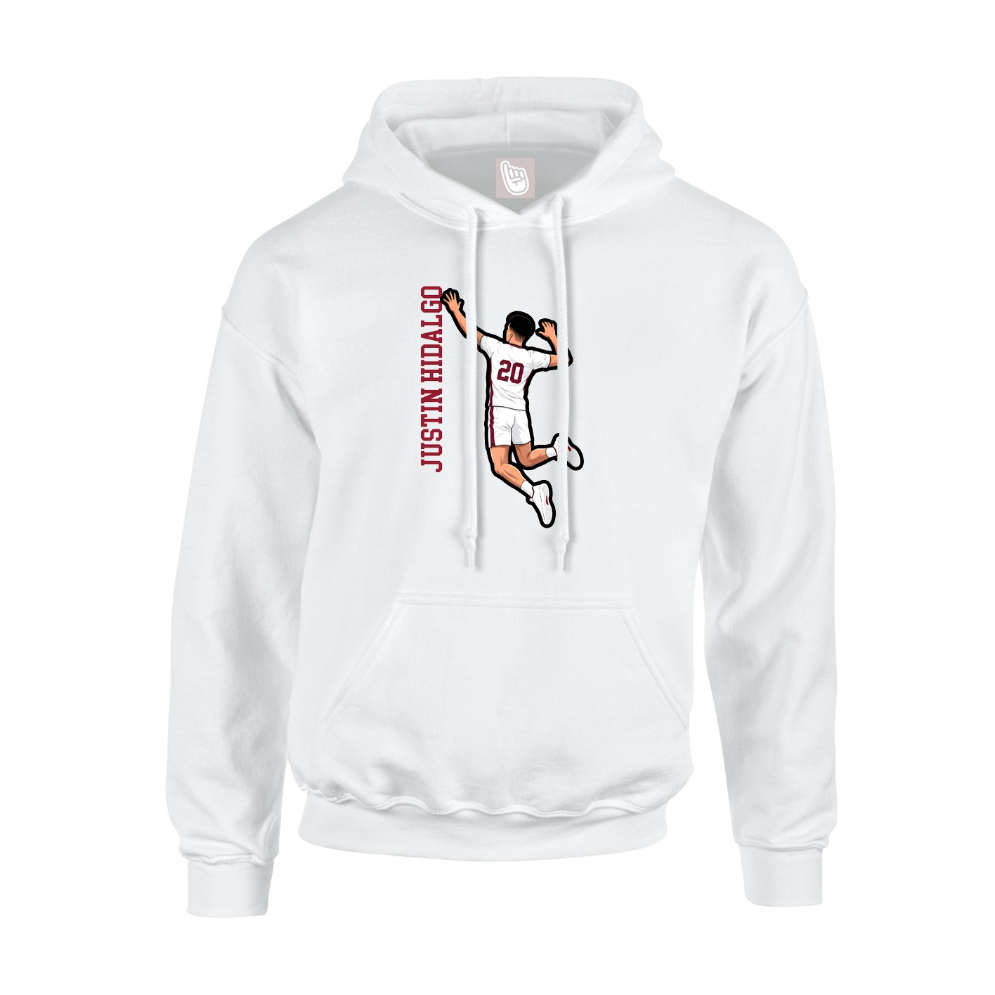 Youth Hoodie — Name Vertical in White
