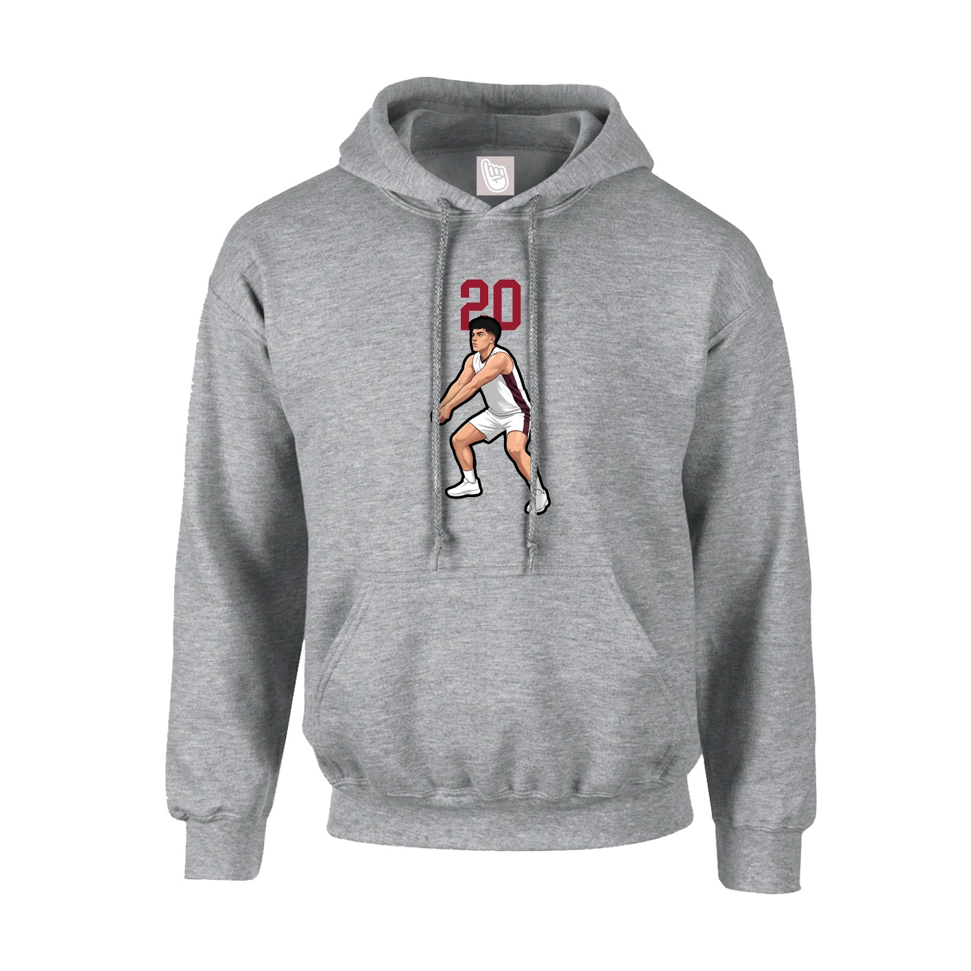 Youth Hoodie — Number Top in Grey