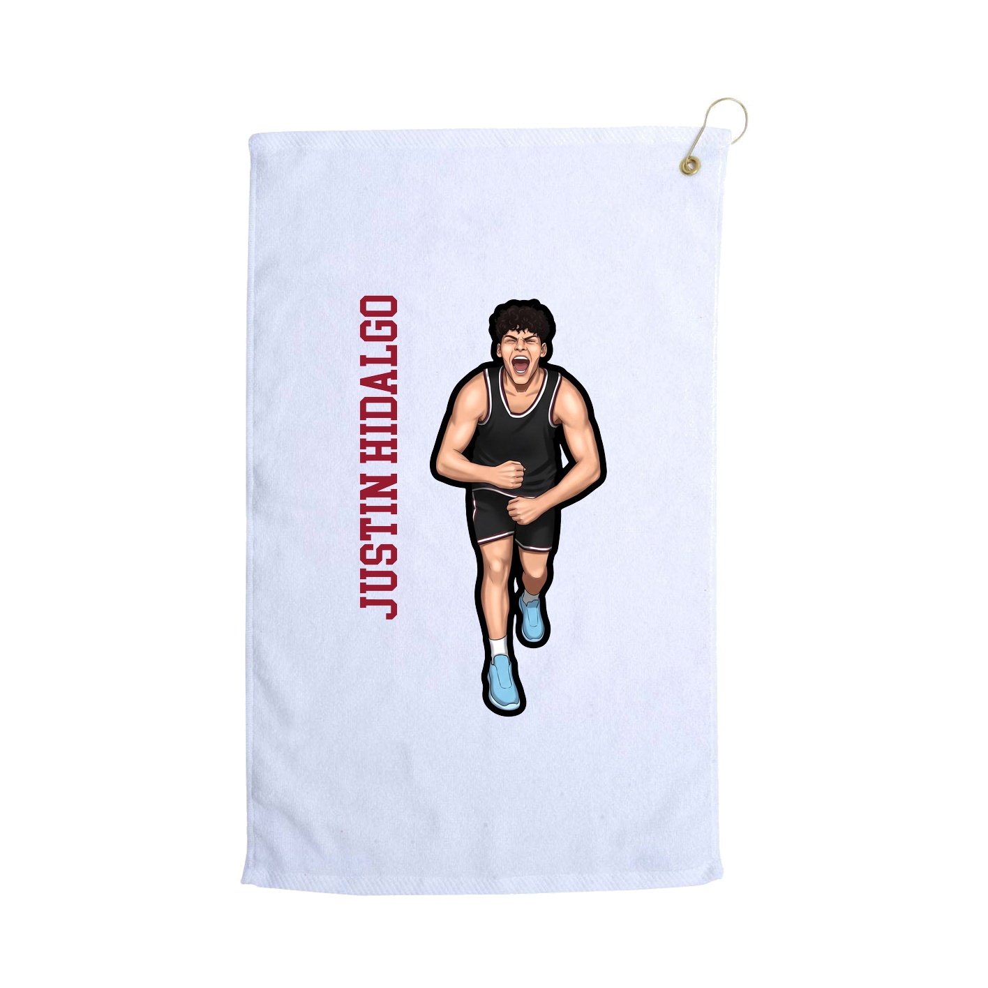 Golf Towel — Name Vertical in White