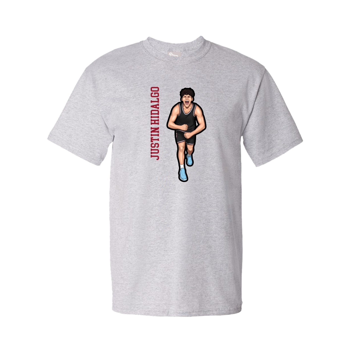 Youth Tee — Name Vertical in Grey