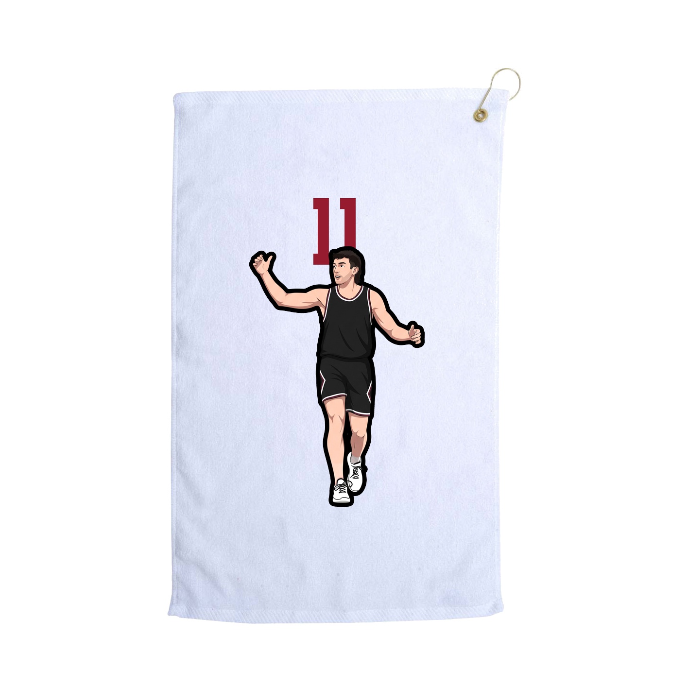 Golf Towel — Number Top in White