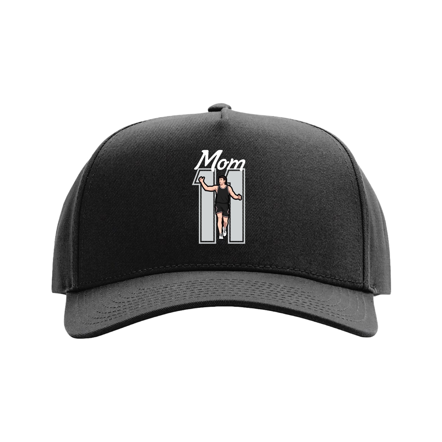 Full Fabric Five-Panel Champ Cap — Mothers Day Shirsey in Black