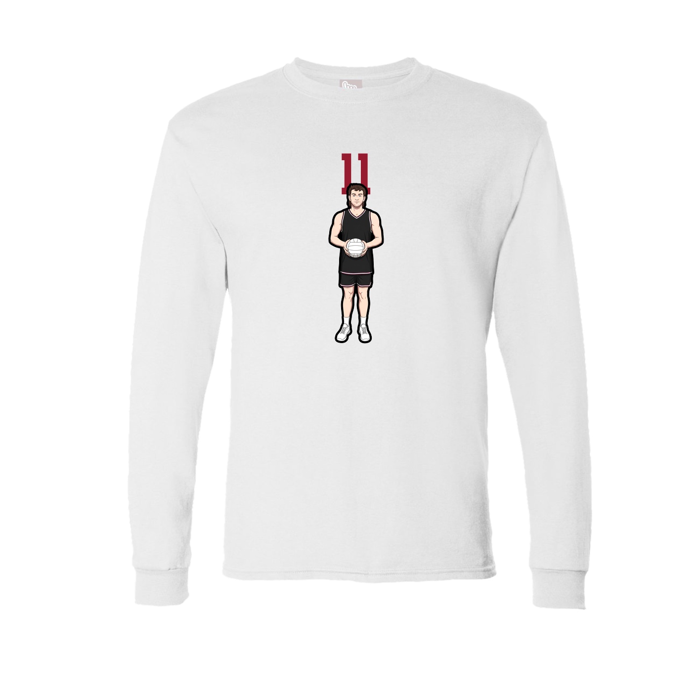 Long Sleeve Tee — Number Top in White
