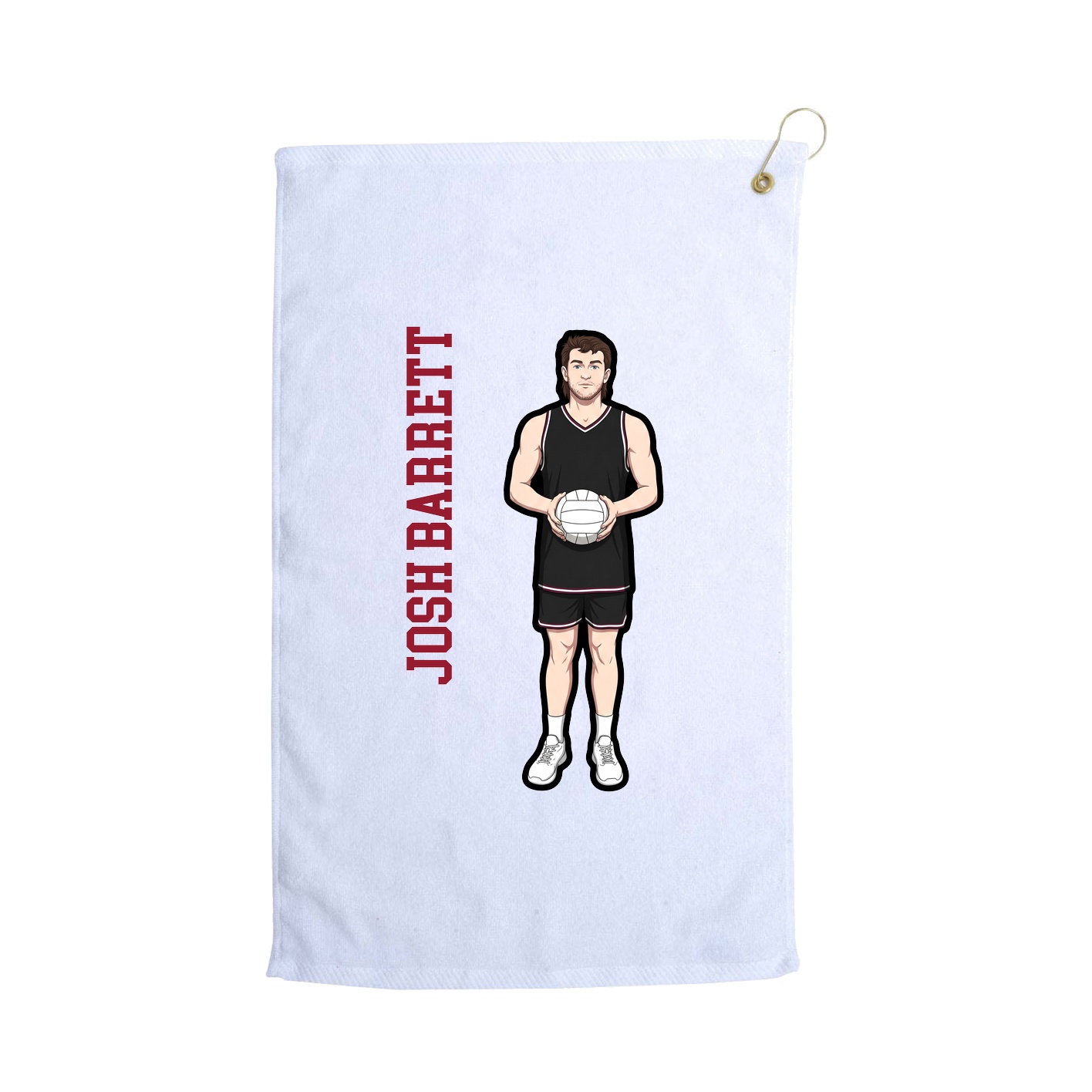 Golf Towel — Name Vertical in White