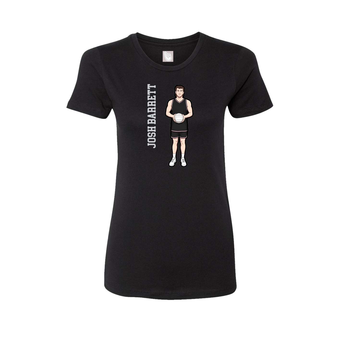 Fitted Women's Tee — Name Vertical in Black