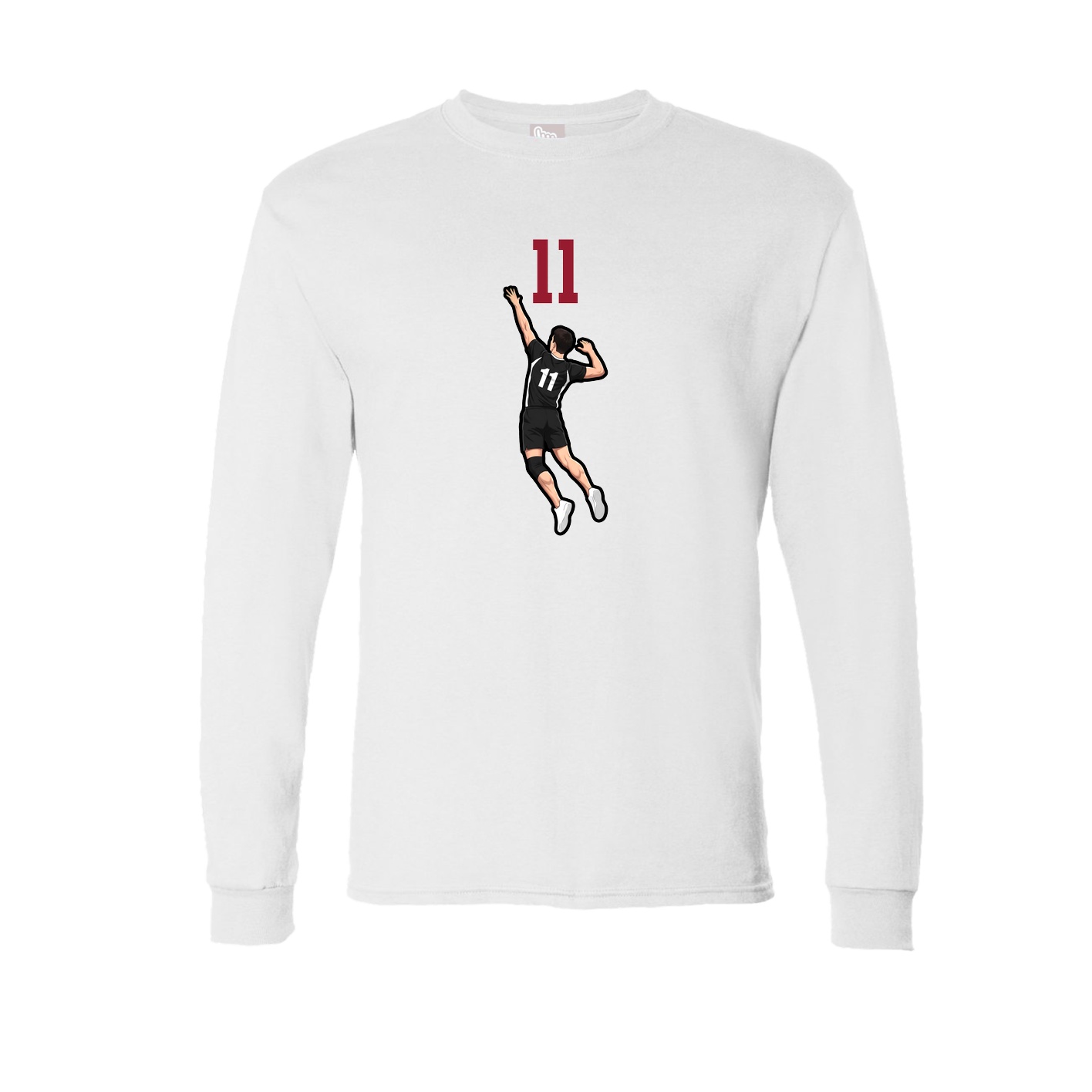 Long Sleeve Tee — Number Top in White