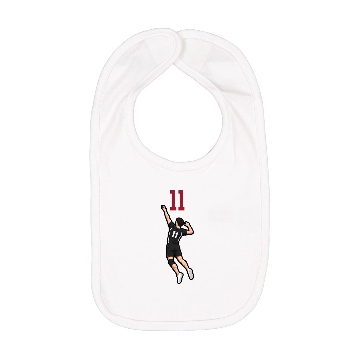 Infant Bib — Number Top in White