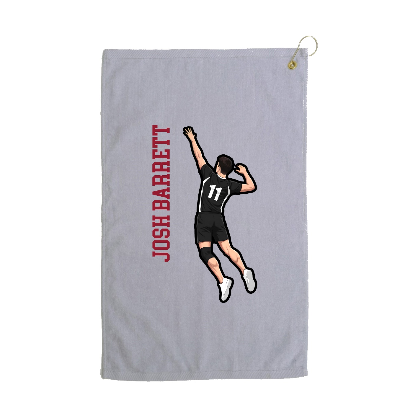 Golf Towel — Name Vertical in Grey