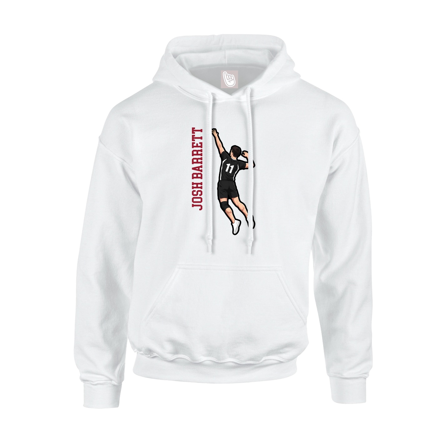 Youth Hoodie — Name Vertical in White