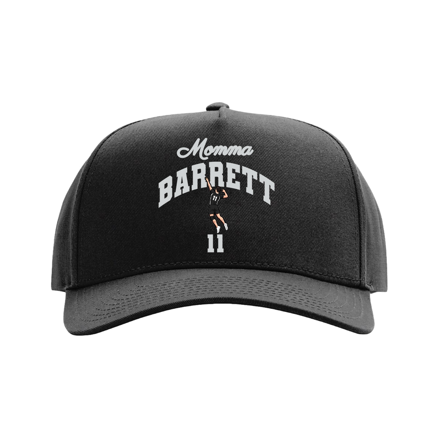 Full Fabric Five-Panel Champ Cap — Mothers Day Arch in Black