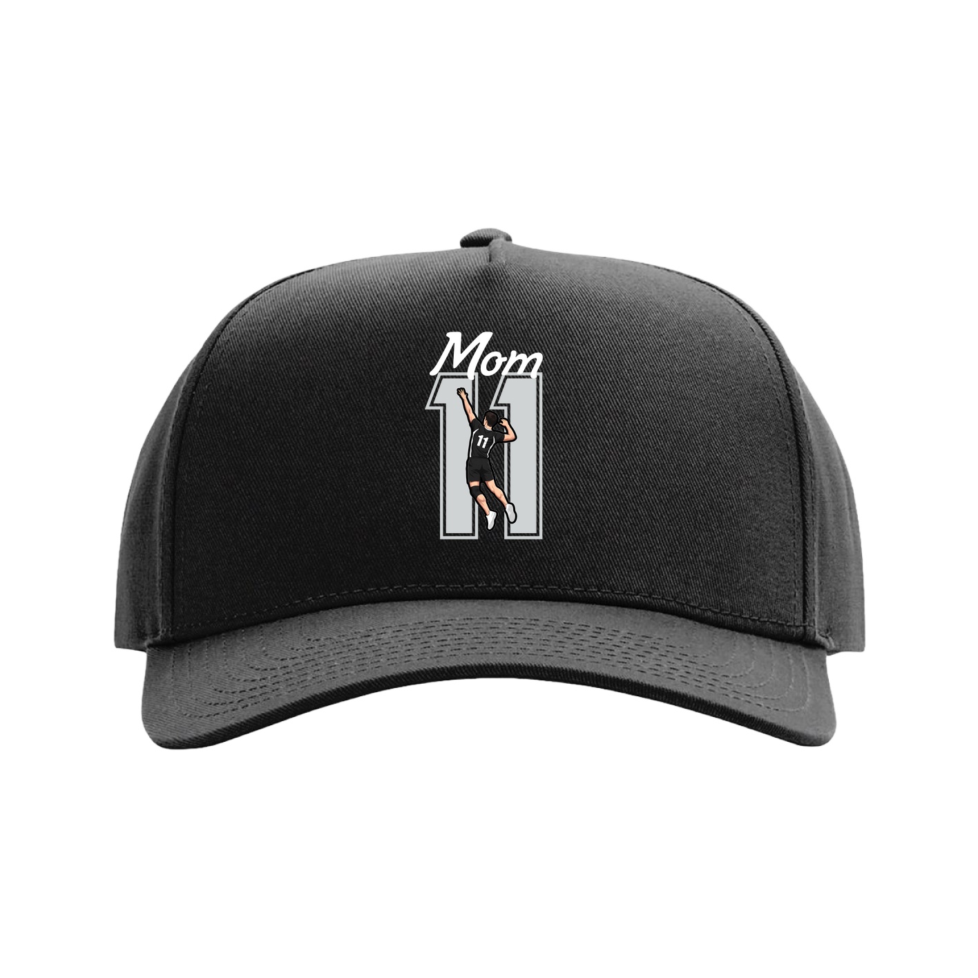 Full Fabric Five-Panel Champ Cap — Mothers Day Shirsey in Black