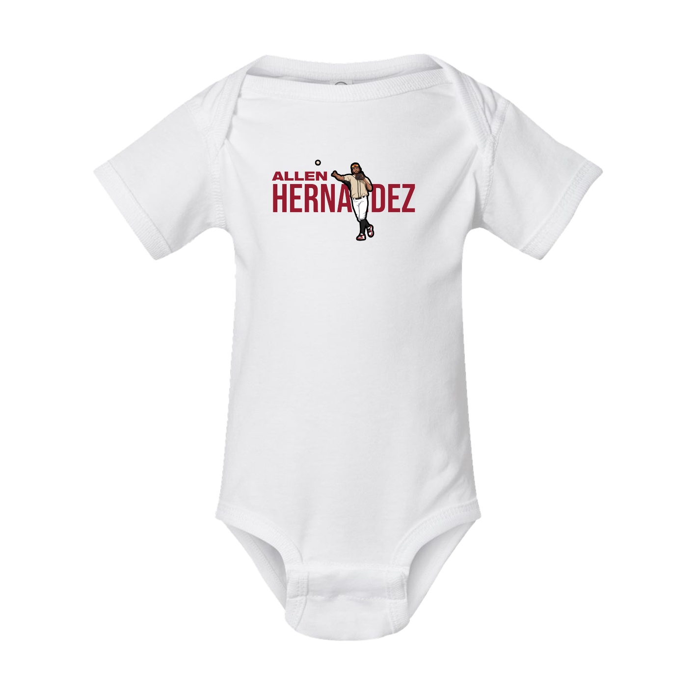 Baby Onesie — Player Name in White