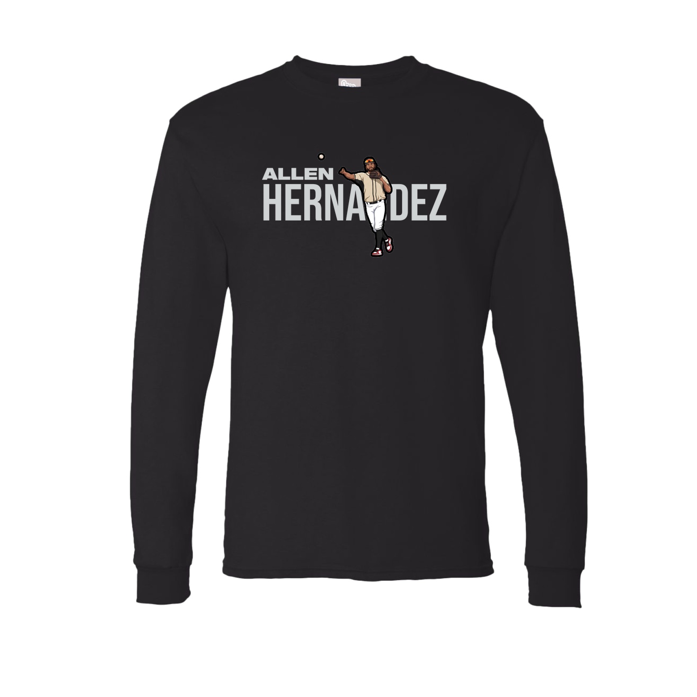 Long Sleeve Tee — Player Name in Black
