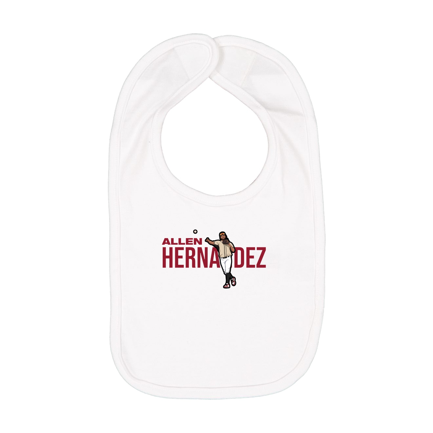 Infant Bib — Player Name in White