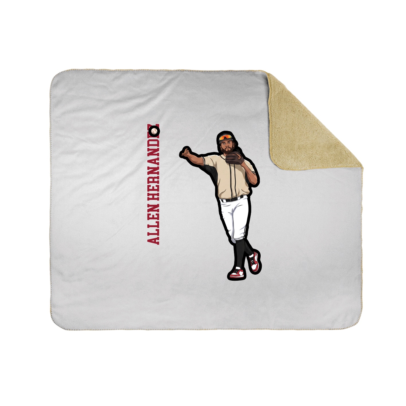 Throw Blanket — Name Vertical in White