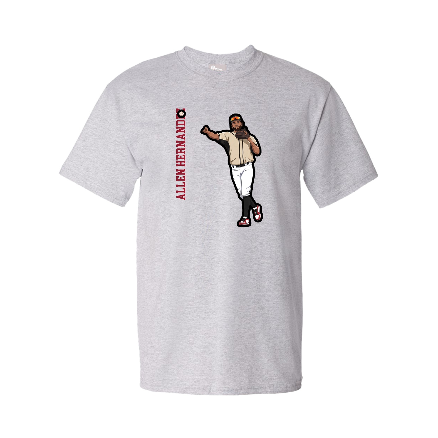 Tee — Name Vertical in Grey