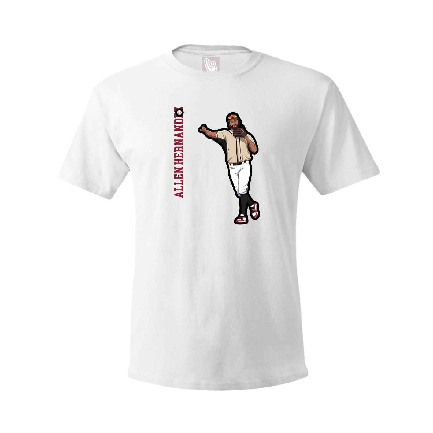 Youth Tee — Name Vertical in White