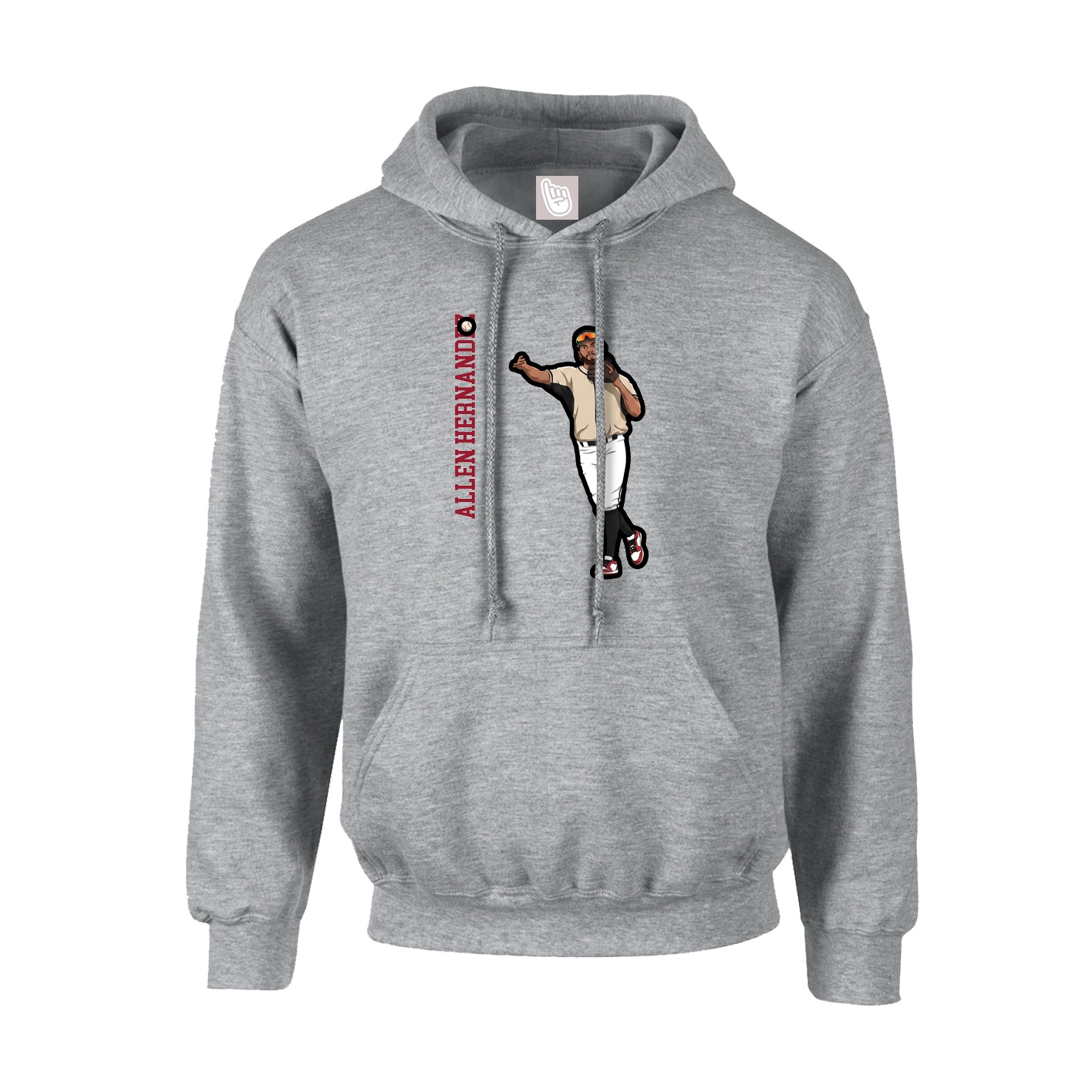 Youth Hoodie — Name Vertical in Grey