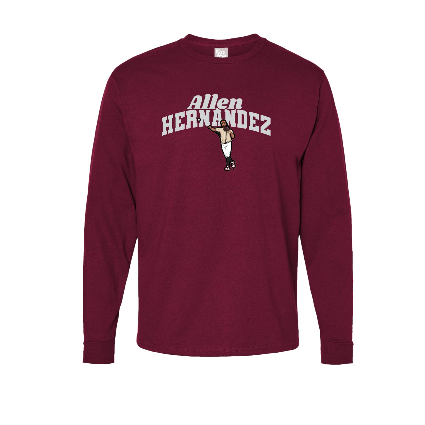 Long Sleeve Tee — Signature Arch in Cardinal