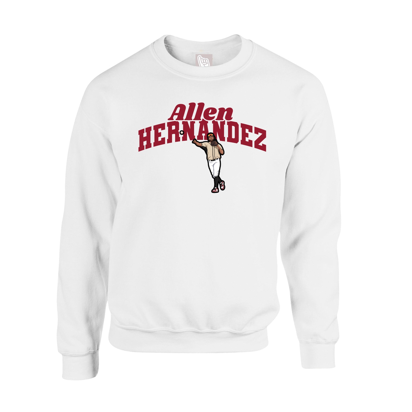 Fleece Crew — Signature Arch in White