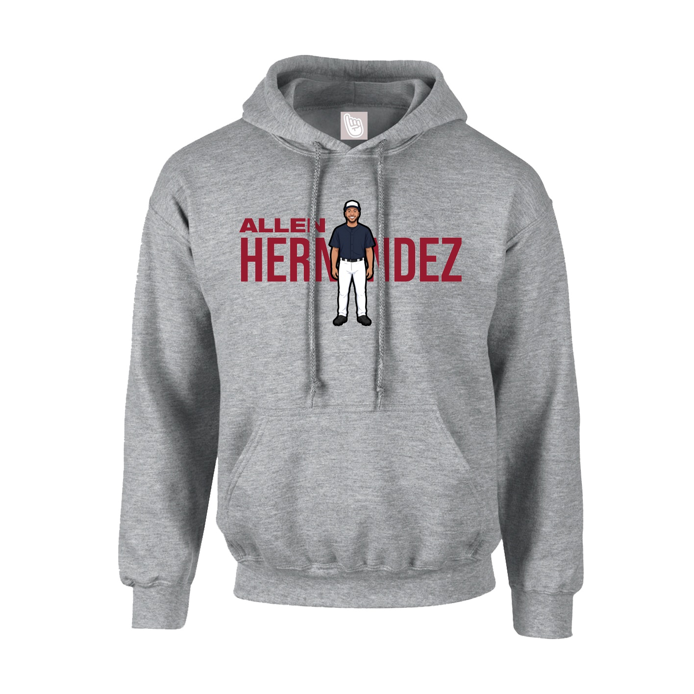 Hoodie — Player Name in Grey