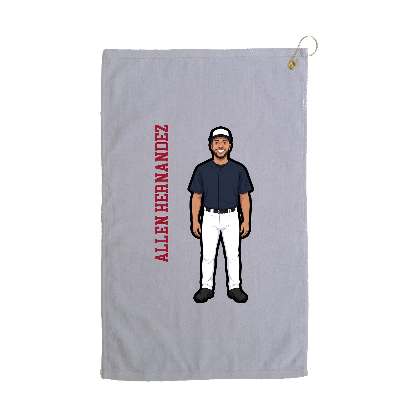 Golf Towel — Name Vertical in Grey