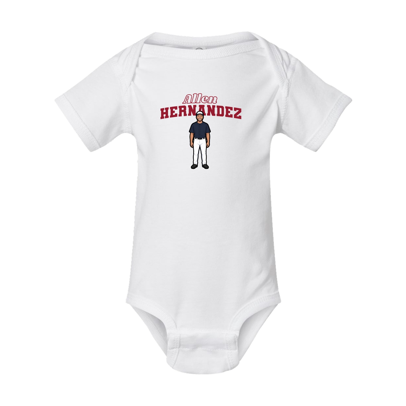 Baby Onesie — Name Arch in White