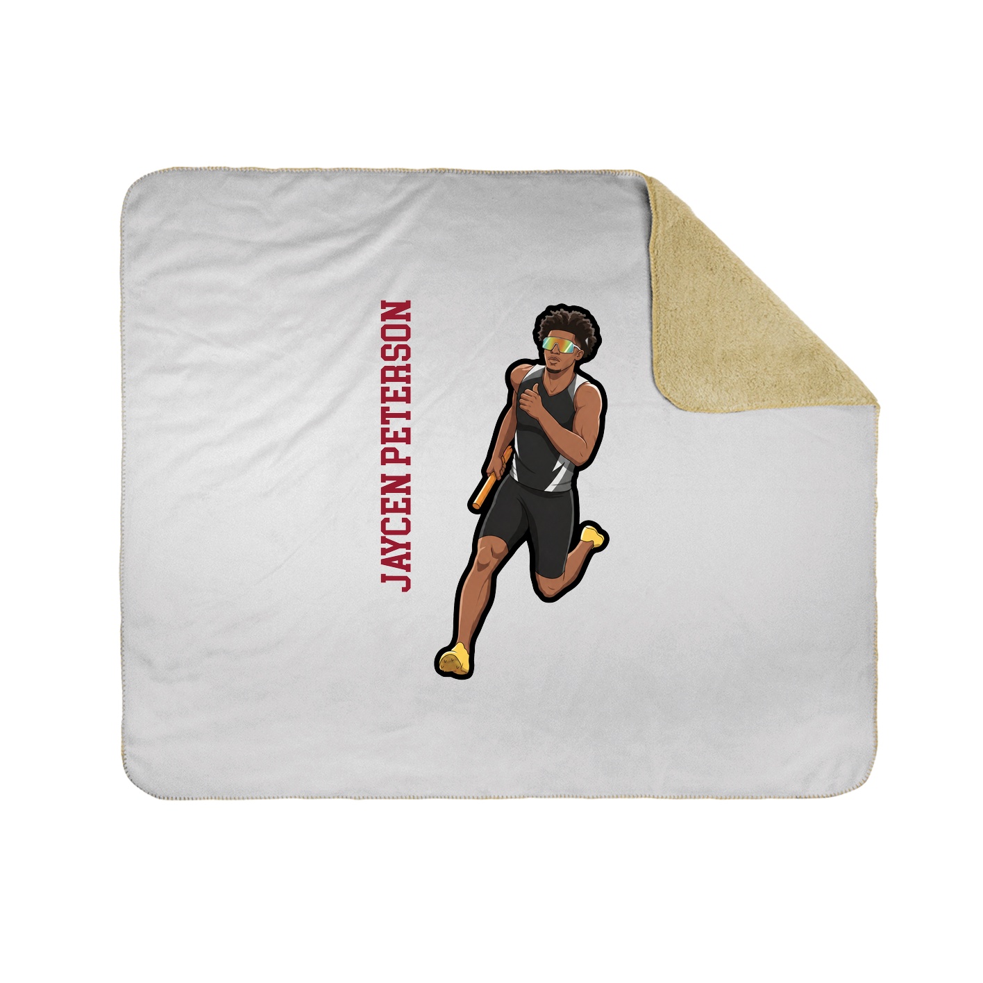 Throw Blanket — Name Vertical in White