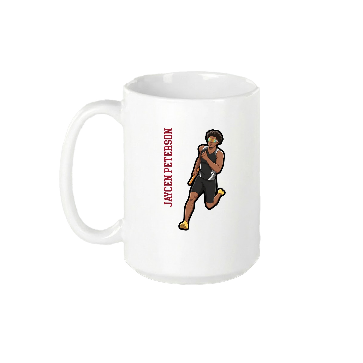 15oz Coffee Mug — Name Vertical in White