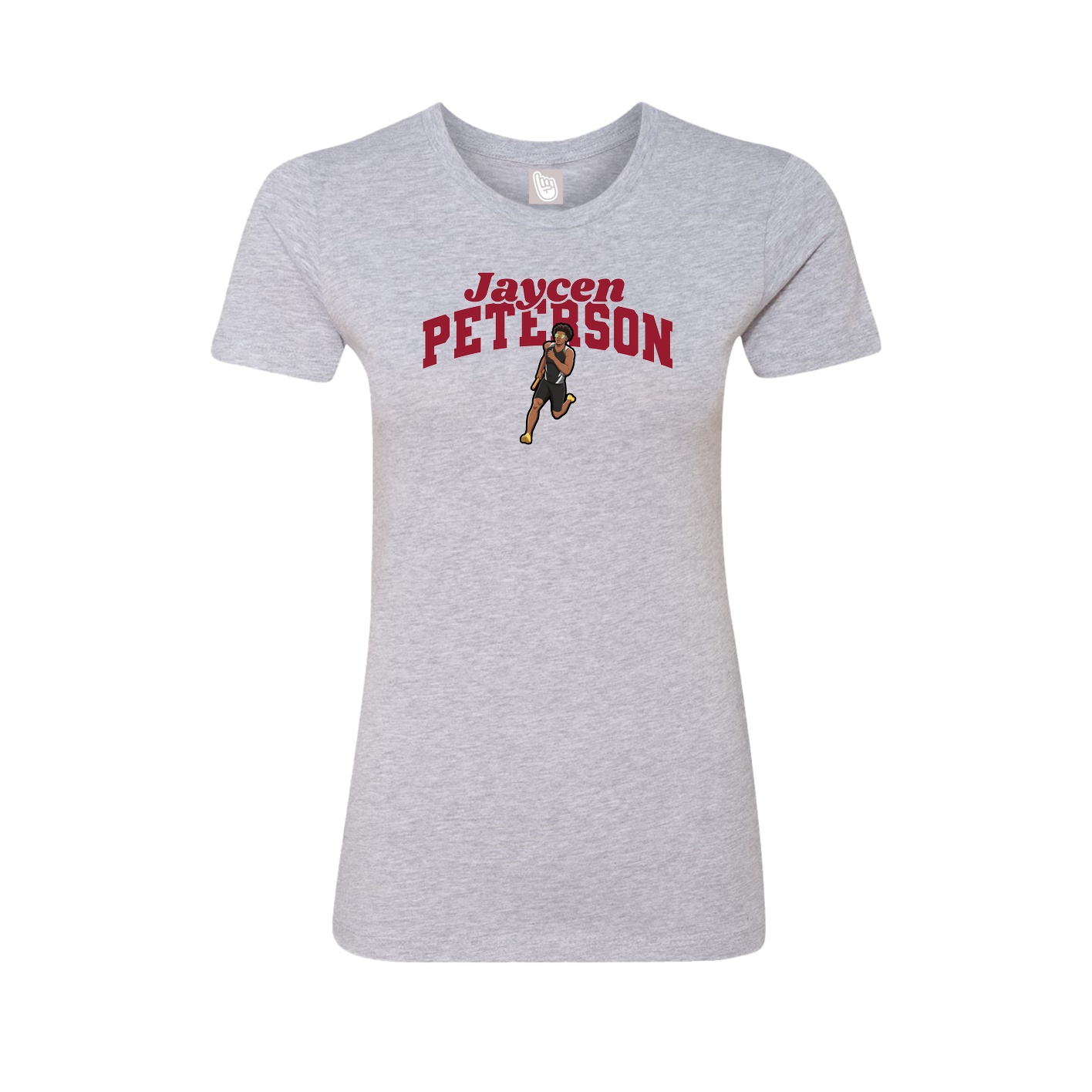 Fitted Women's Tee — Signature Arch in Grey