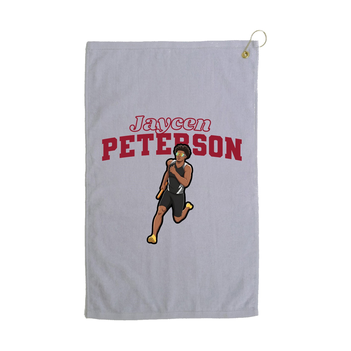 Golf Towel — Name Arch in Grey