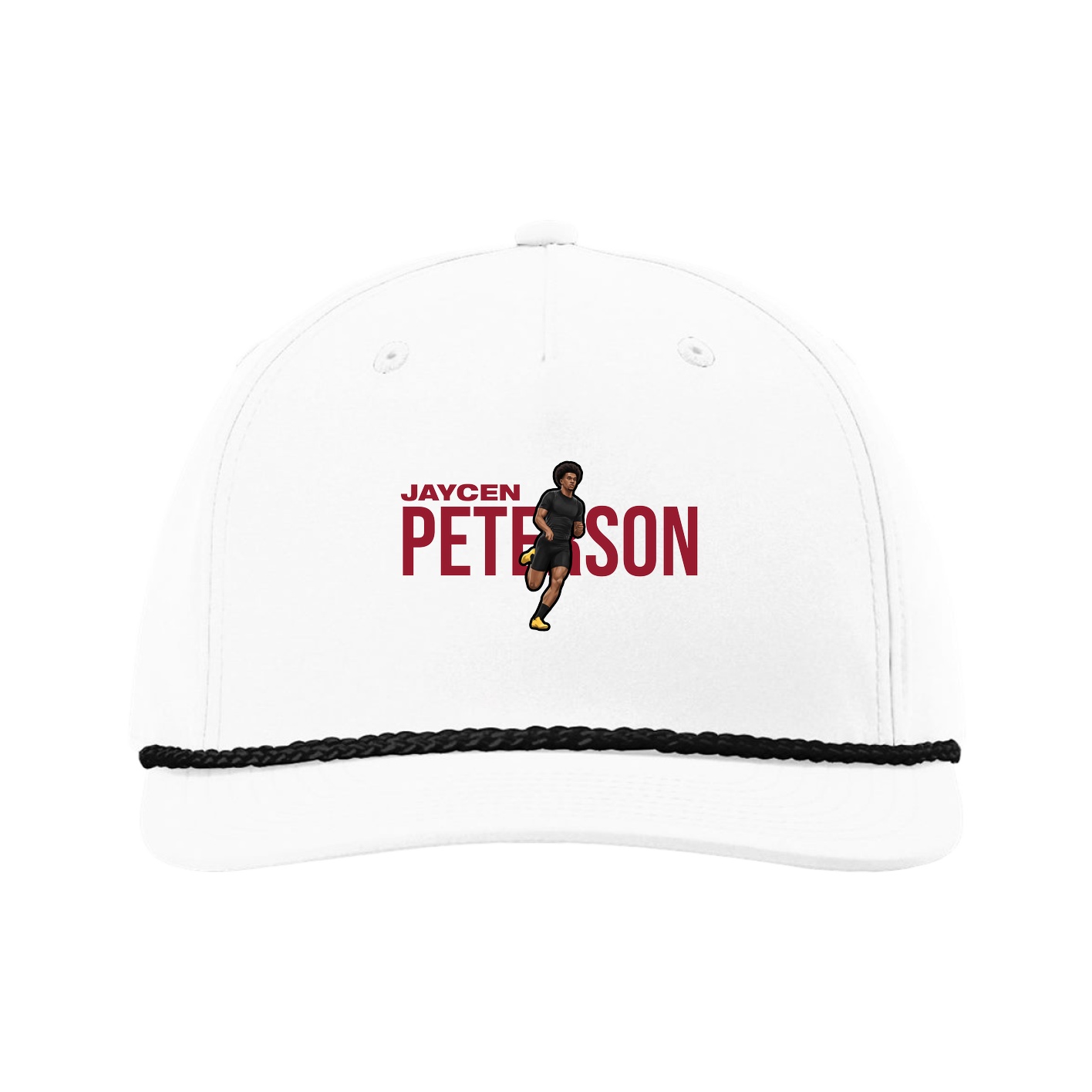 Five-Panel Classic Rope Cap — Player Name in White