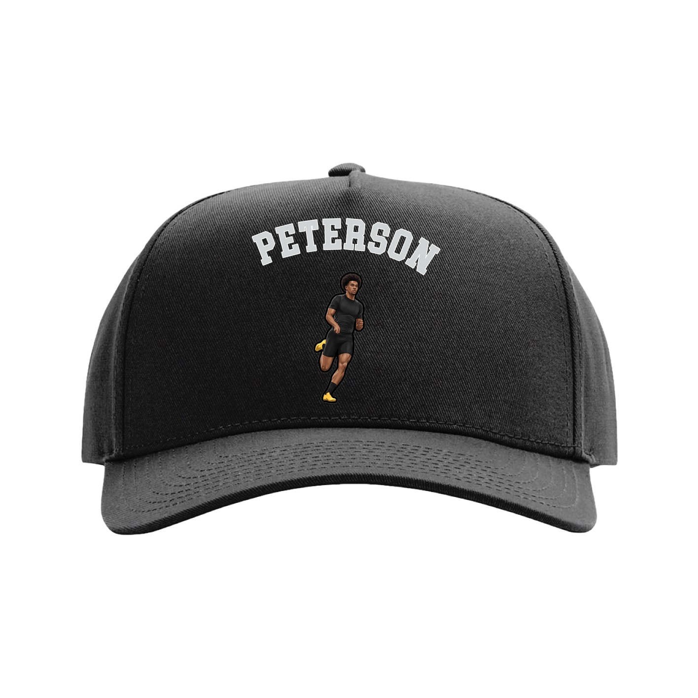 Full Fabric Five-Panel Champ Cap — Shirsey Arch in Black