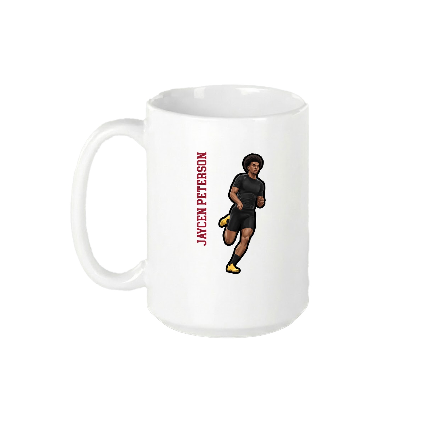 15oz Coffee Mug — Name Vertical in White