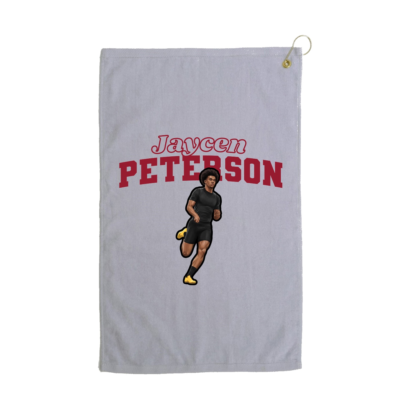 Golf Towel — Name Arch in Grey