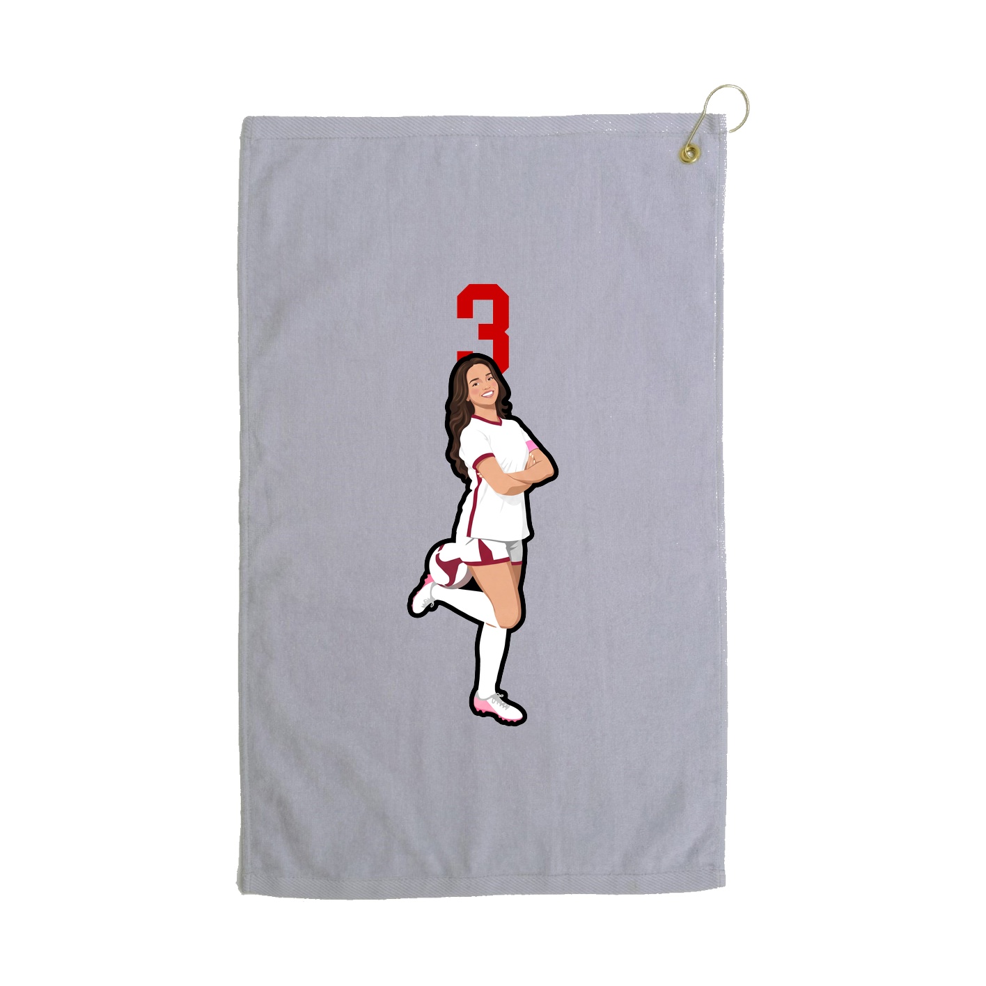 Golf Towel — Number Top in Grey