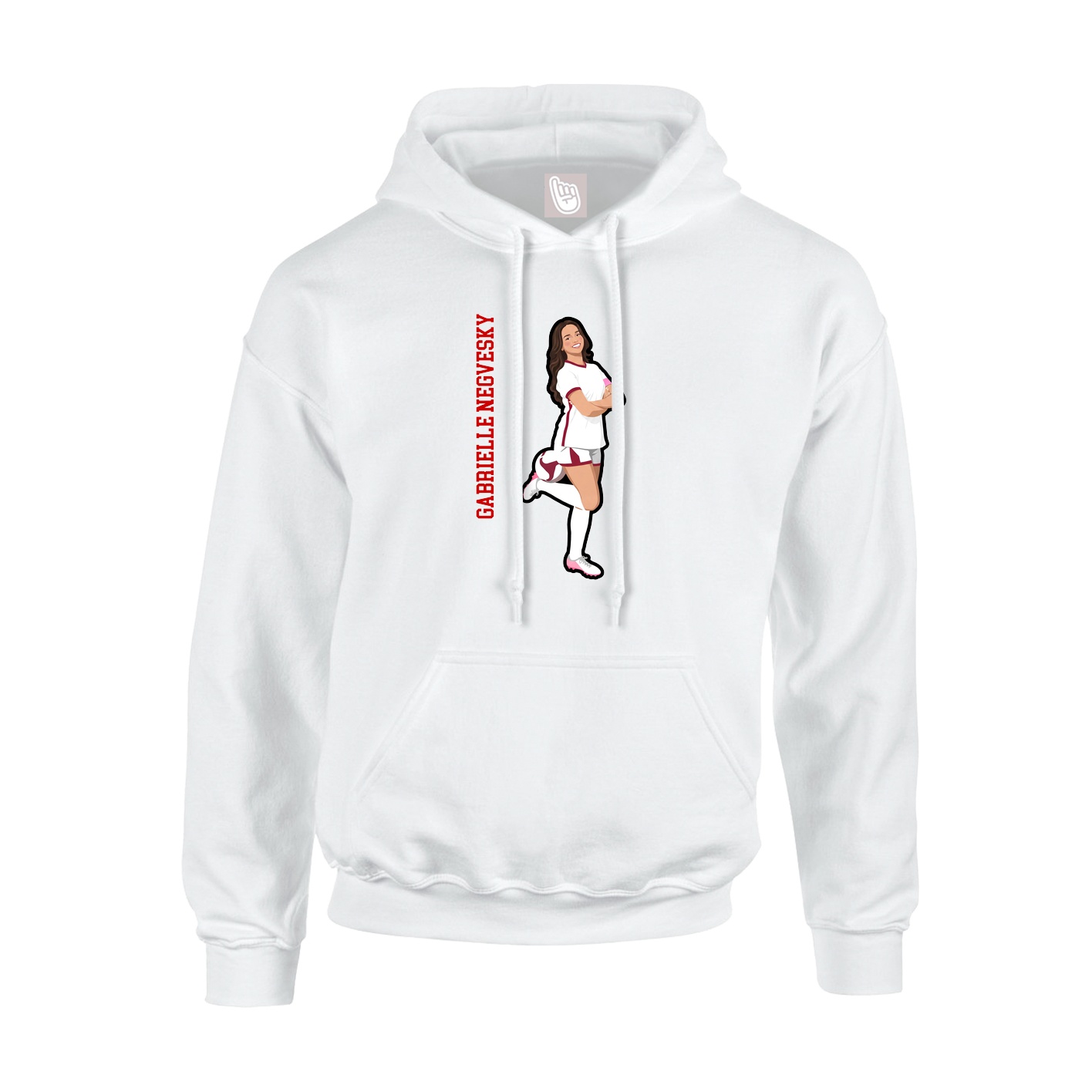 Youth Hoodie — Name Vertical in White