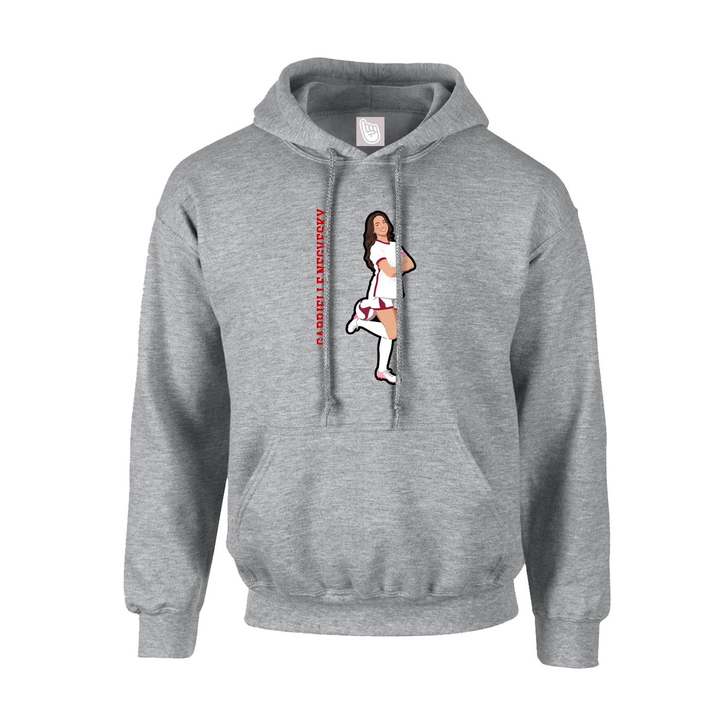 Youth Hoodie — Name Vertical in Grey