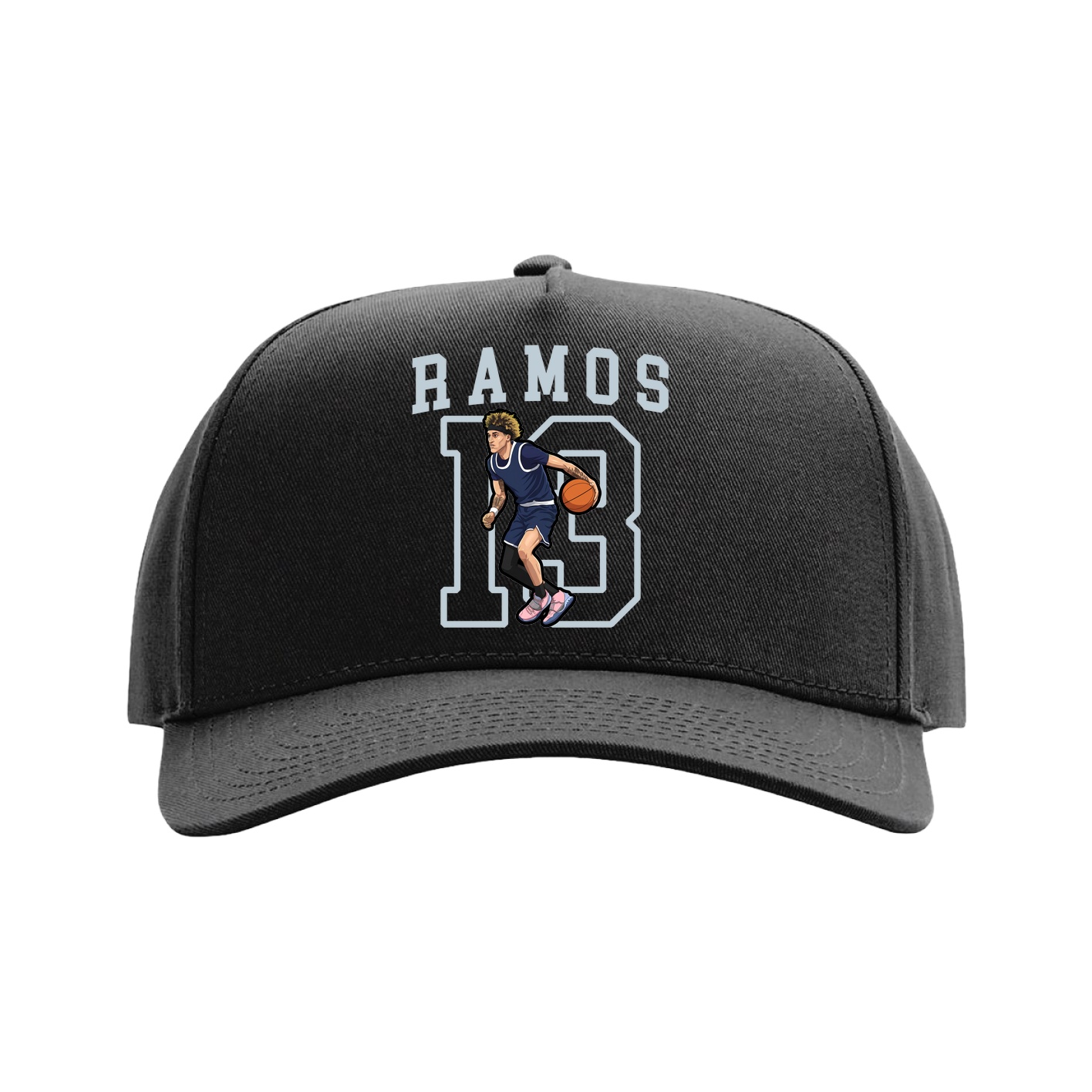 Full Fabric Five-Panel Champ Cap — Shirsey in Black
