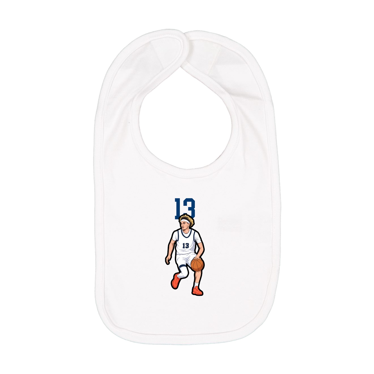 Infant Bib — Number Top in White