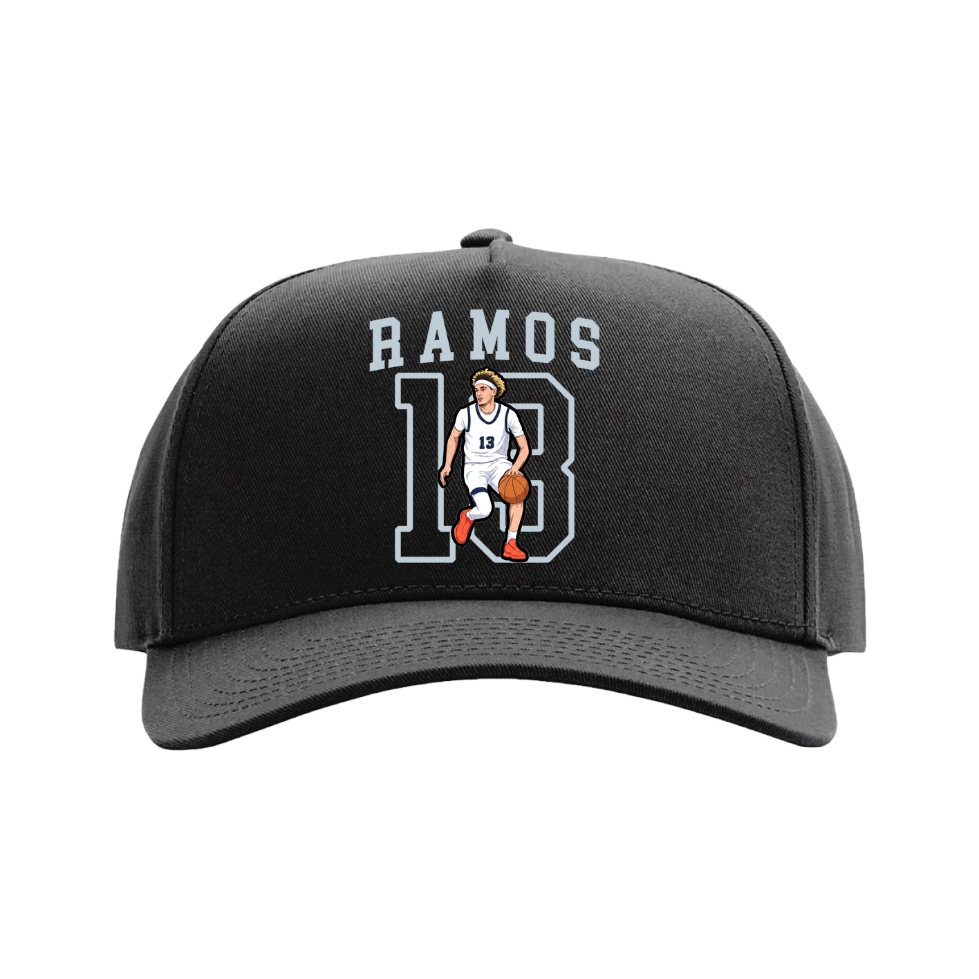 Full Fabric Five-Panel Champ Cap — Shirsey in Black