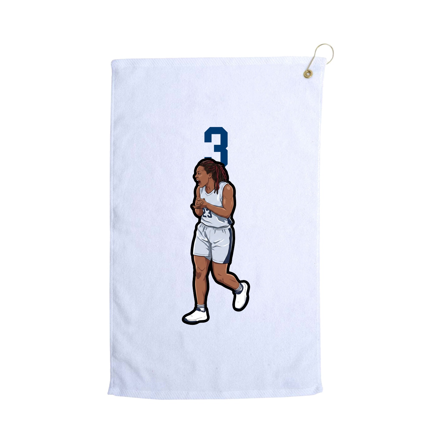 Golf Towel — Number Top in White