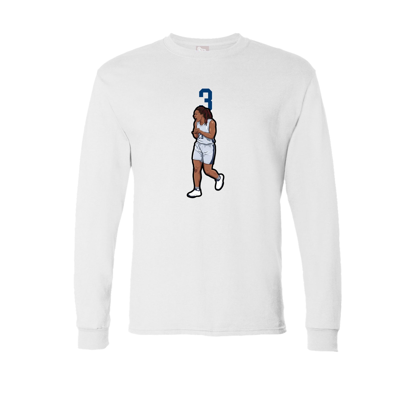 Long Sleeve Tee — Number Top in White