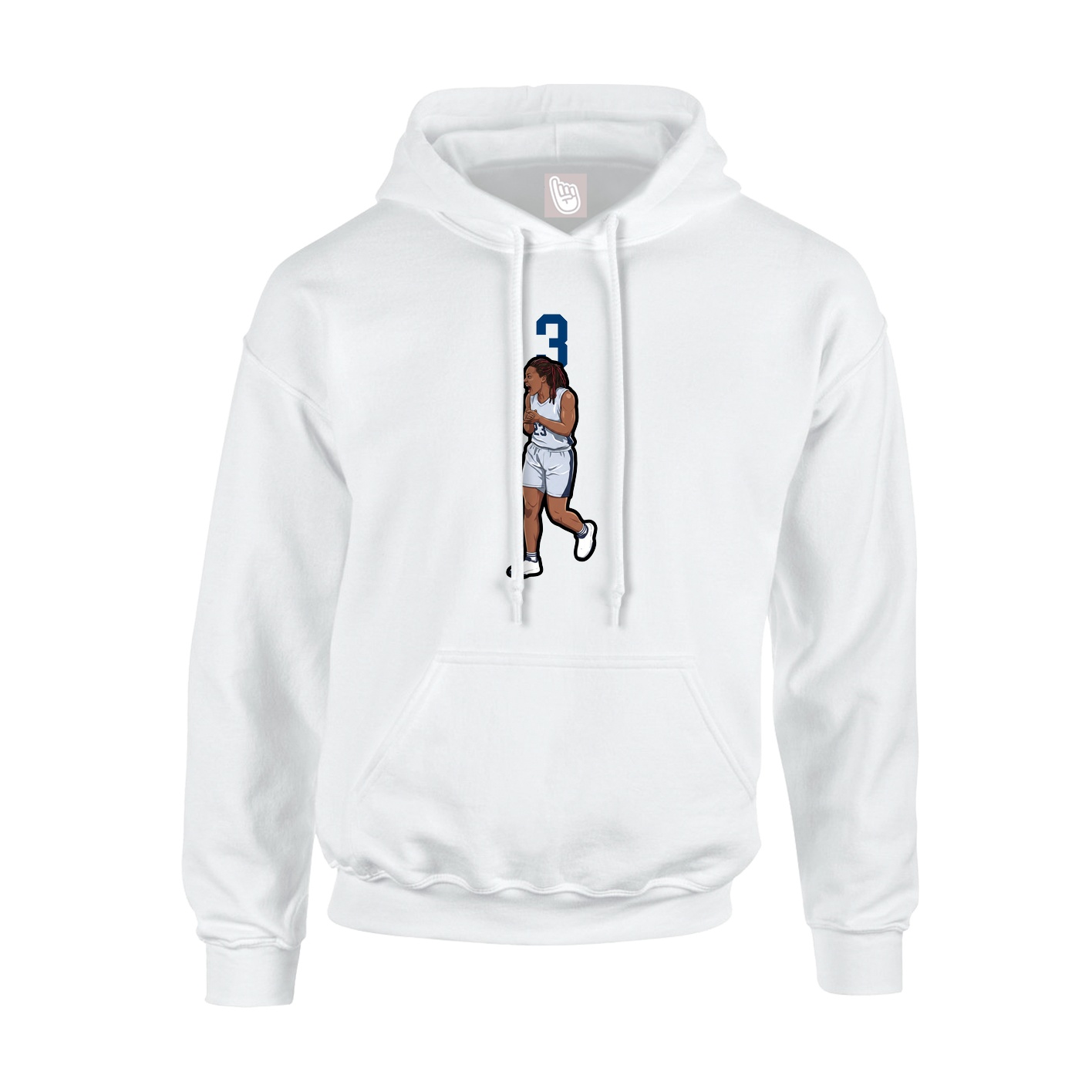 Hoodie — Number Top in White