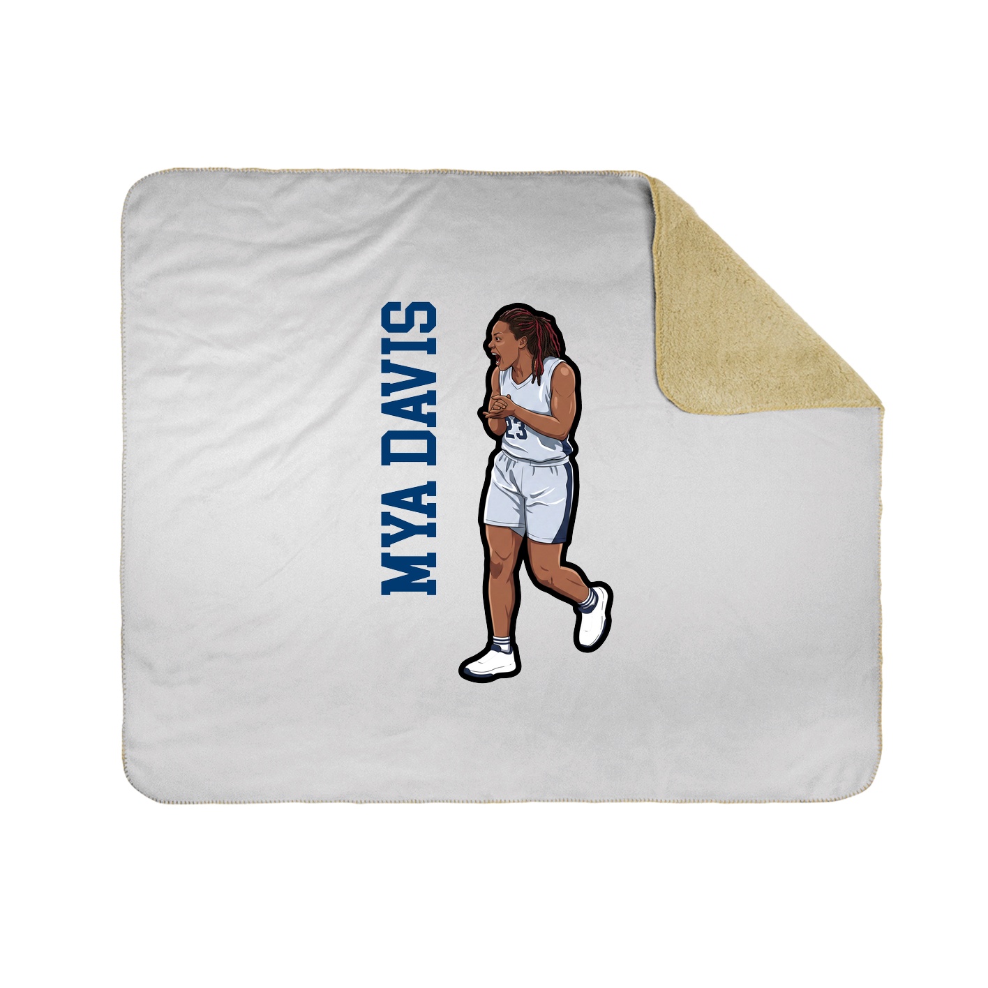 Throw Blanket — Name Vertical in White
